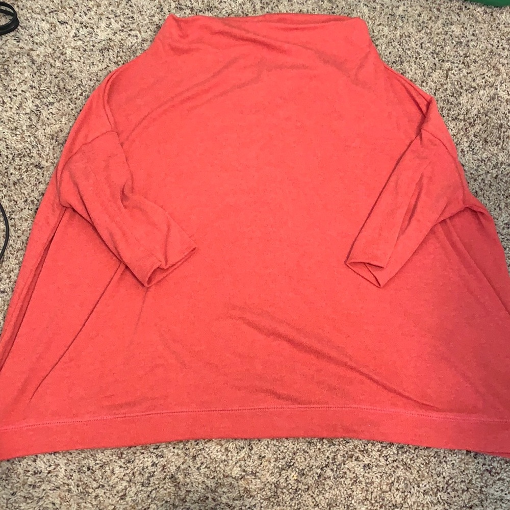 Strawberry asymmetrical knit top